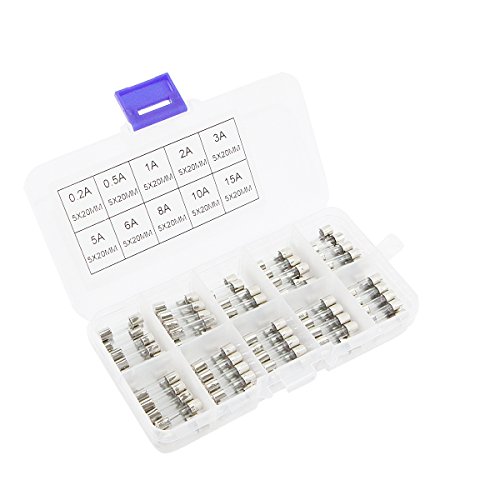 thumbnail image 2 of 100tlg Sortiment KFZ Glassicherungen 5x20mm Feinsicherungen 0,2-20A Box 100 Stk 2 of 13
